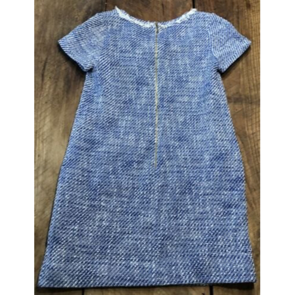 $358 Kate Spade New York Graphic Tweed Tunic Mini Dress Blue White Fringe 4 - Picture 9 of 12